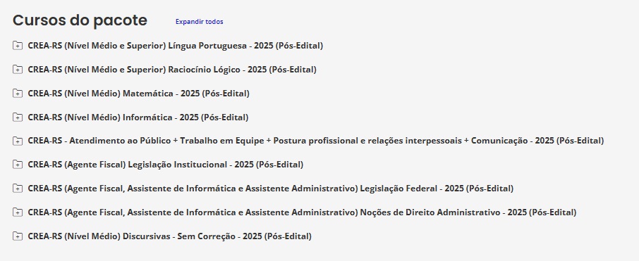 CREA-RS (AGENTE FISCAL) PACOTE PÓS EDITAL – ESTRATÉGIA 2025 1 RATEIO CREA-RS (AGENTE FISCAL) PACOTE PÓS EDITAL – ESTRATÉGIA 2025