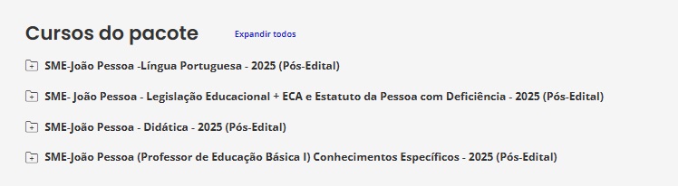 SME-JOÃO PESSOA - PÓS-EDITAL - (PROFESSOR DE EDUCAÇÃO BÁSICA I) ESTRATEGIA 2025 1 RATEIO SME-JOÃO PESSOA - PÓS-EDITAL - (PROFESSOR DE EDUCAÇÃO BÁSICA I) ESTRATEGIA 2025