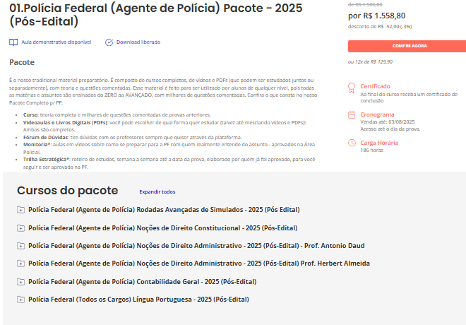 RATEIO PF AGENTE PÓS EDITAL ESTRATEGIA 2025