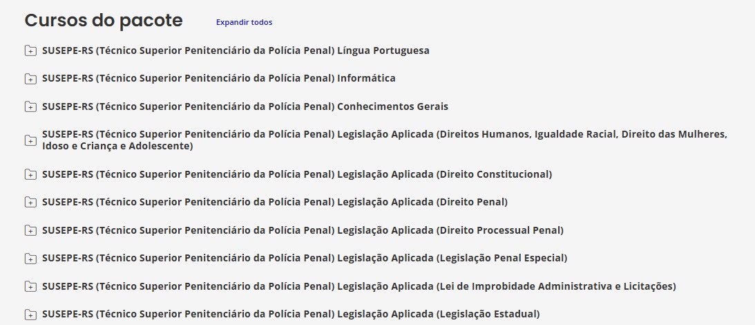 RATEIO SUSEPE-RS (TÉCNICO SUPERIOR PENITENCIÁRIO DA POLÍCIA PENAL) + PASSO ESTRATÉGICO ESTRATÉGIA 2025