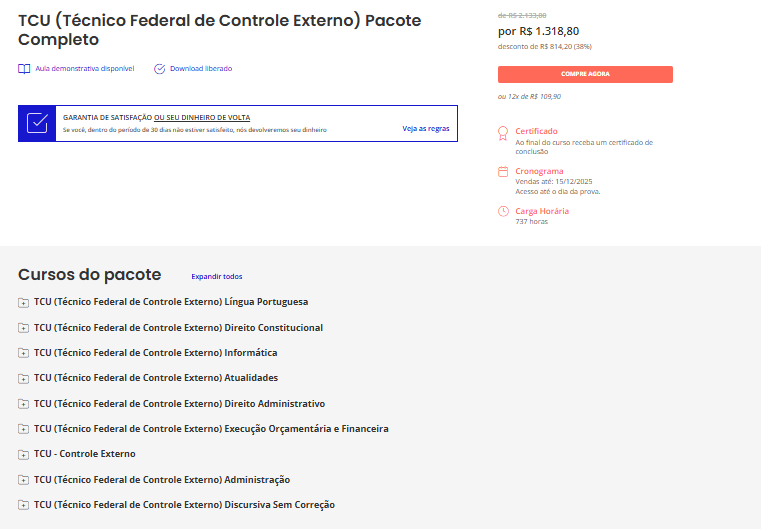 TCU (TÉCNICO FEDERAL DE CONTROLE EXTERNO) ESTRATEGIA 2025 1 RATEIO TCU (TÉCNICO FEDERAL DE CONTROLE EXTERNO) ESTRATEGIA 2025