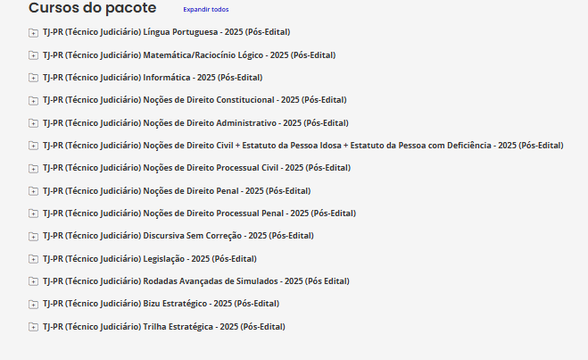 TJ-PR - PÓS-EDITAL (TÉCNICO JUDICIÁRIO) ESTRATEGIA 2025 1 RATEIO TJ-PR - PÓS-EDITAL (TÉCNICO JUDICIÁRIO) ESTRATEGIA 2025