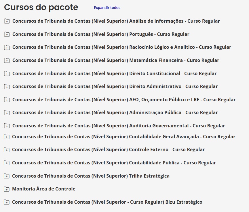 RATEIO CONCURSOS DE TRIBUNAIS DE CONTAS (NÍVEL SUPERIOR) CURSO REGULAR – ESTRATÉGIA 2025