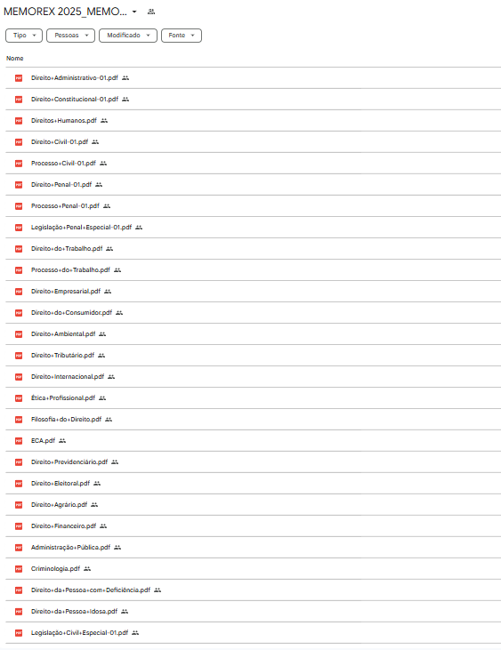 RATEIO MEMOREX JURIDICO 4.0 - 2025