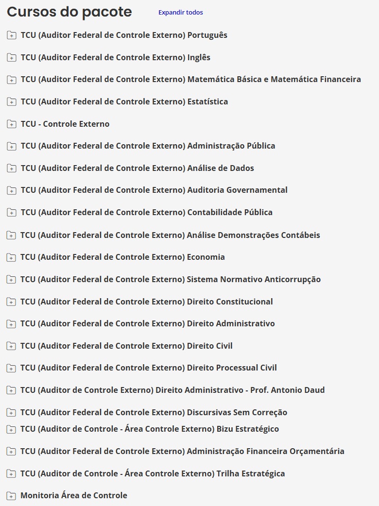 TCU (AUDITOR DE CONTROLE - ÁREA CONTROLE EXTERNO) – ESTRATÉGIA 2025