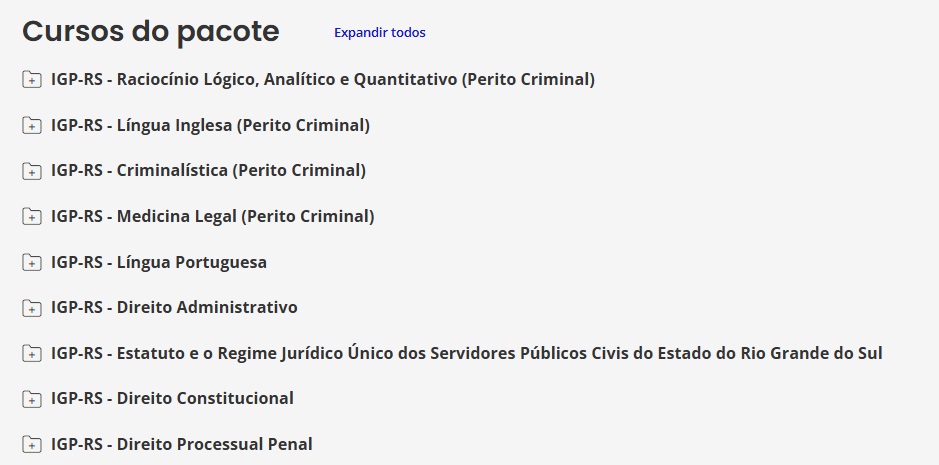 IGP-RS (PERITO CRIMINAL) PACOTE BÁSICO – ESTRATÉGIA 2025
