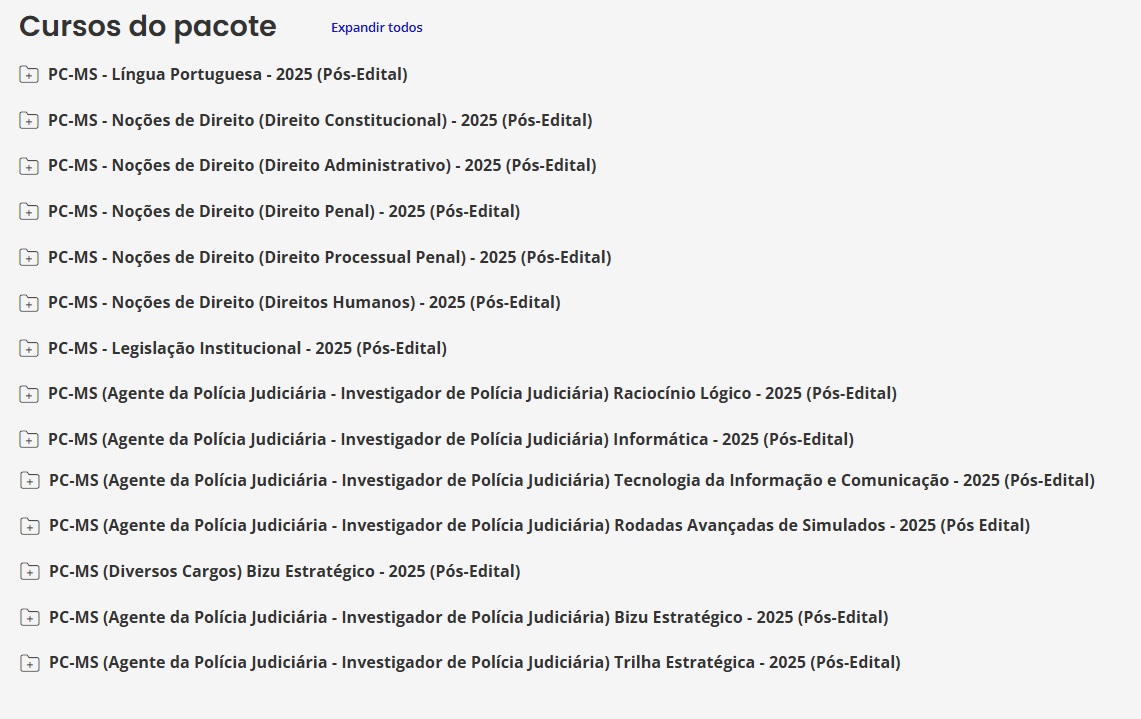 PC MS PÓS-EDITAL (AGENTE DA POLÍCIA JUDICIÁRIA - INVESTIGAÇÃO DE POLÍCIA JUDICIÁRIA) ESTRATEGIA 2025 