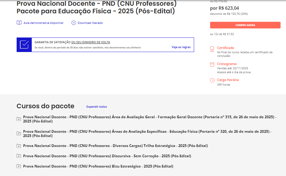  RATEIO PND PÓS-EDITAL (CNU PROFESSORES) EDUCAÇÃO FISICA – ESTRATEGIA 2025
