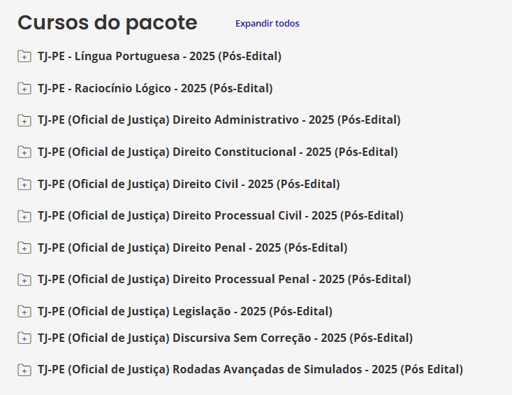 RATEIO TJ PE PÓS EDITAL (ANALISTA - OFICIAL DE JUSTIÇA) - ESTRATEGIA 2025