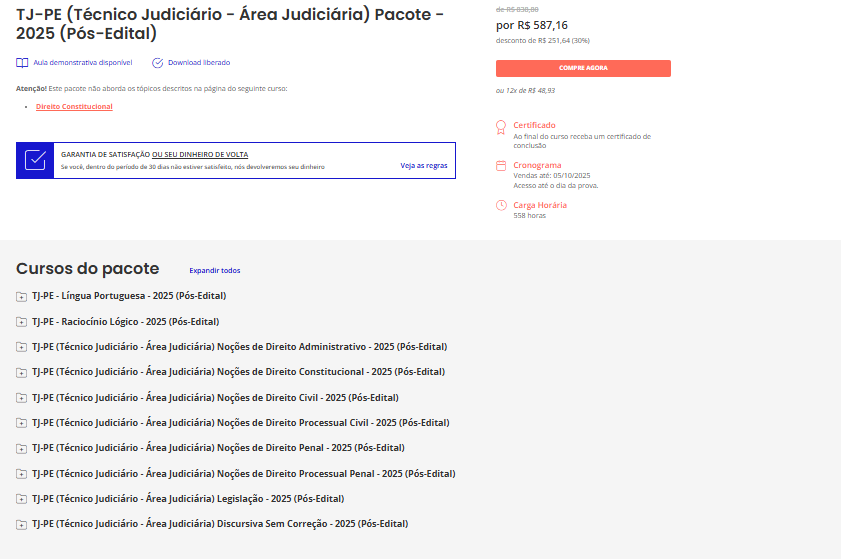 RATEIO TJ PE PÓS EDITAL (TÉCNICO - ÁREA JUDICIÁRIA) ESTRATEGIA 2025