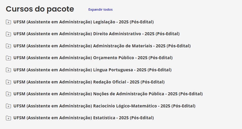 RATEIO UFSM PÓS-EDITAL (ASSISTENTE EM ADMINISTRAÇÃO) ESTRATEGIA 2025