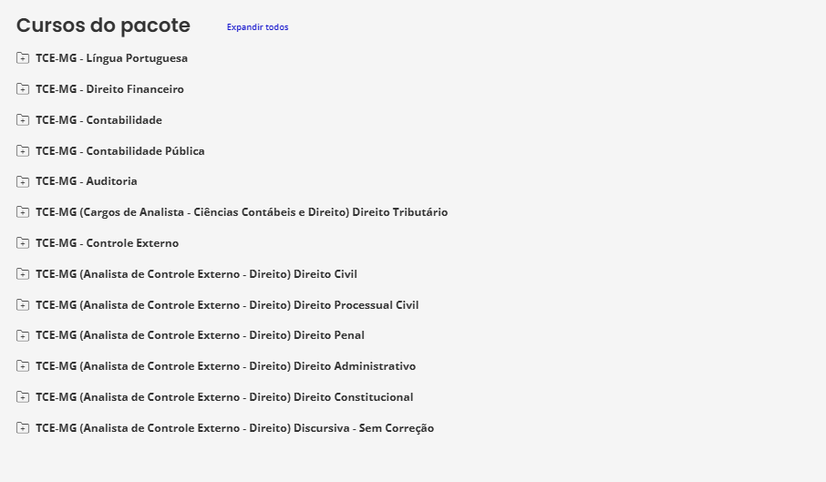 Rateio TCE-MG (ANALISTA DE CONTROLE EXTERNO - DIREITO) ESTRATEGIA 2025