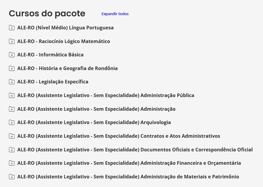 RATEIO ALE RO (ASSISTENTE LEGISLATIVO - SEM ESPECIALIDADE) - ESTRATÉGIA 2025
