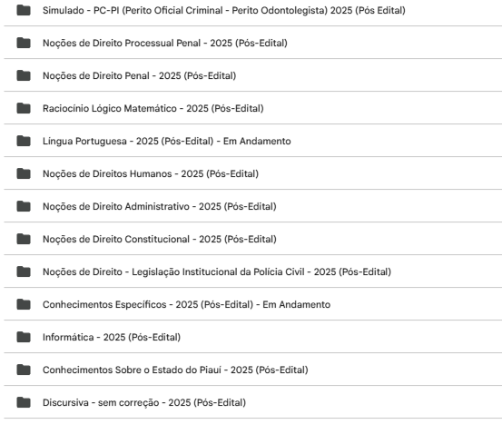 RATEIO PC-PI PÓS-EDITAL (PERITO OFICIAL CRIMINAL – PERITO ODONTOLEGISTA) – ESTRATÉGIA 2025