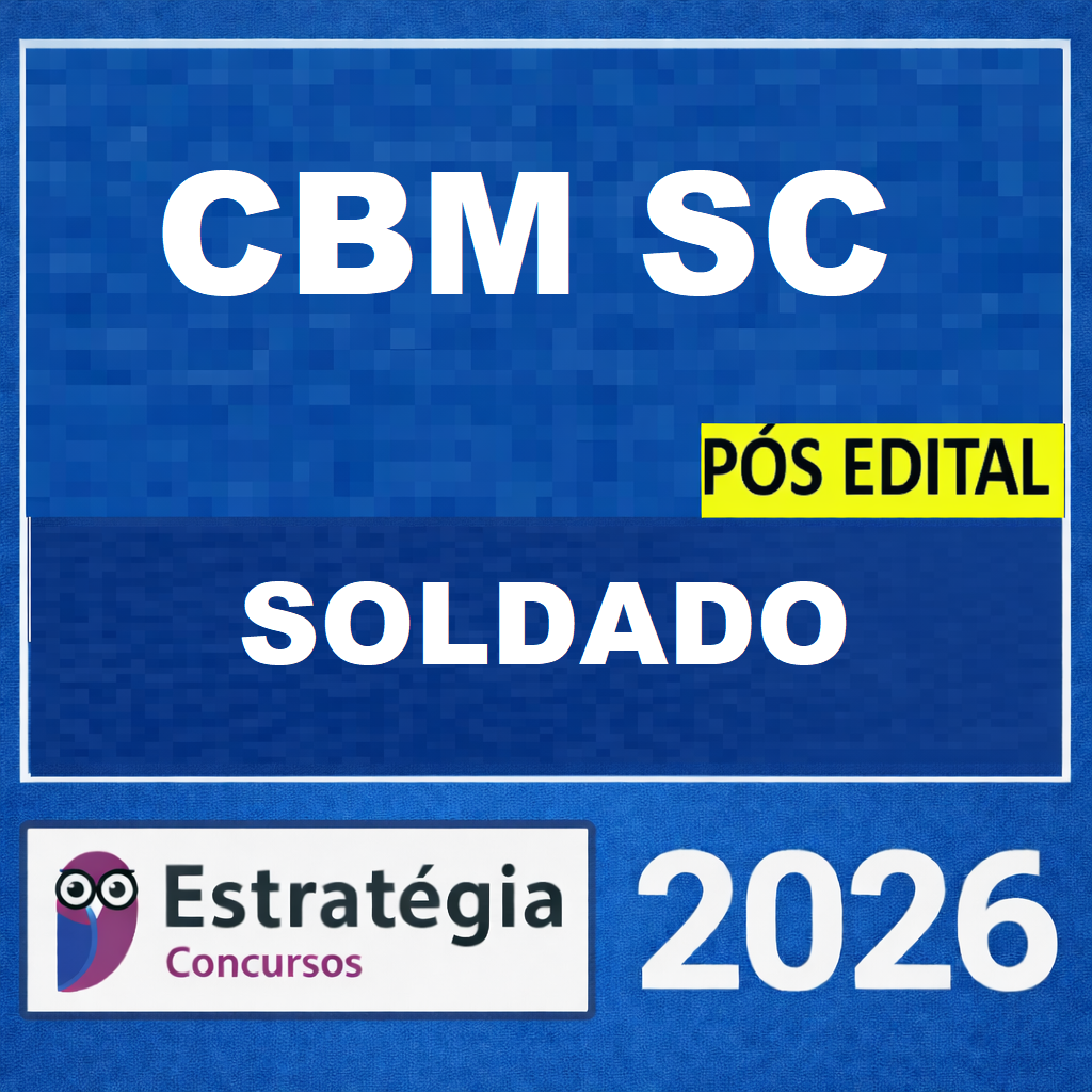 Design digital com rótulo e logo - Copia CBM-SC PSS PÓS-EDITAL – ALUNO SOLDADO – ESTRATÉGIA 2025 - Imagem 1