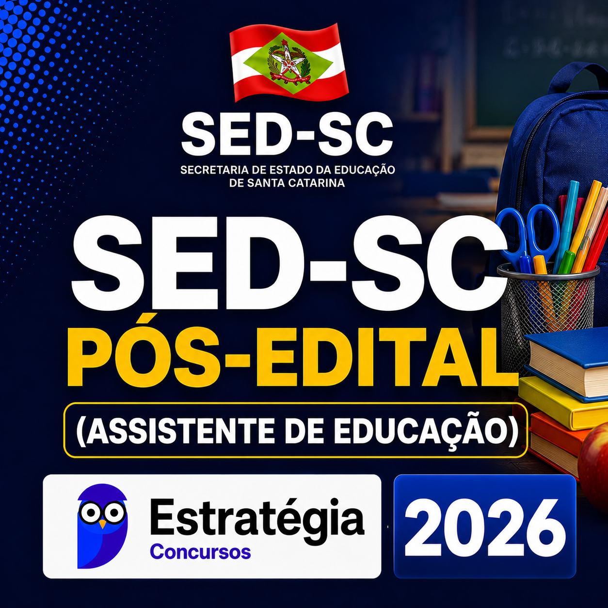 RATEIO SED-SC PÓS-EDITAL (ASSISTENTE DE EDUCAÇÃO) – ESTRATÉGIA CONCURSOS – 2026 📚📘 SED-SC PÓS-EDITAL (ASSISTENTE DE EDUCAÇÃO) – ESTRATÉGIA CONCURSOS – 2026 - Imagem 1