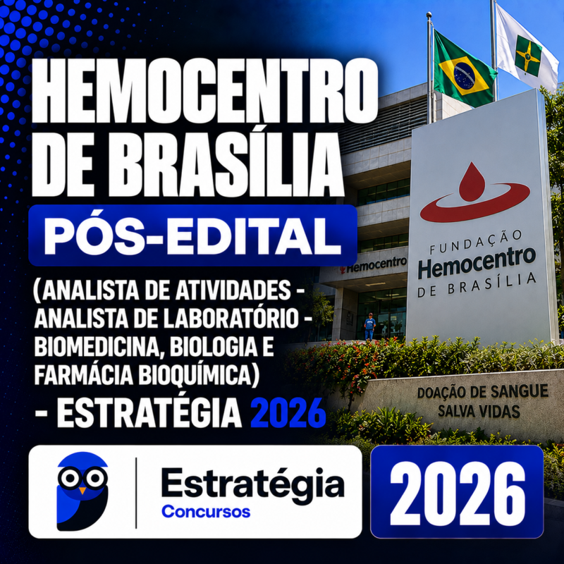 RATEIO HEMOCENTRO DE BRASILIA ANALISTA DE ATIVIDADES ANALISTA DE LABORATORIO BIOMEDICINA BIOLOGIA E FARMACIA BIOQUIMICA – ESTRATEGIA 2026
