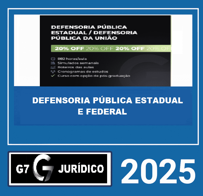 Rateio DEFENSORIA PÚBLICA ESTADUAL E FEDERAL (DPU) – G7 JURÍDICO 2025